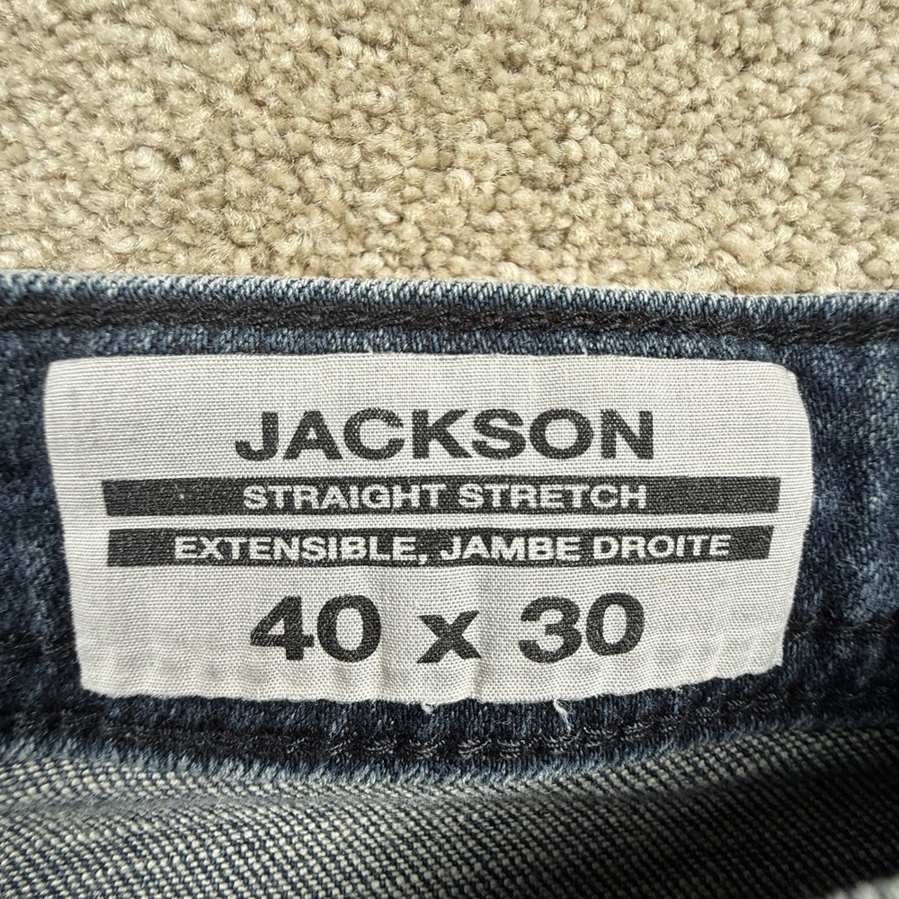 Buffalo David Bitton Jackson Men's 40x30 Straight Stretch Blue Jeans - Picture 6 of 9